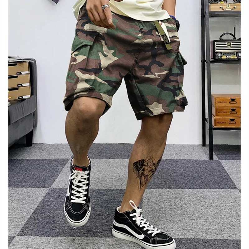 Summer Harajuku Multi Pocket Camouflage Cargo Shorts Mens Wear Japanese Street Clothing High Quality Tactical Casual Shorts Mens Wear W241010