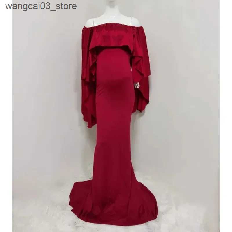 Maternity Dresses 2024 Photography Cape and Dress Sets Pregnancy Maternity Dresses Photoshoot Fitting Stretchy Pregnant Long Maternity Dress L240910