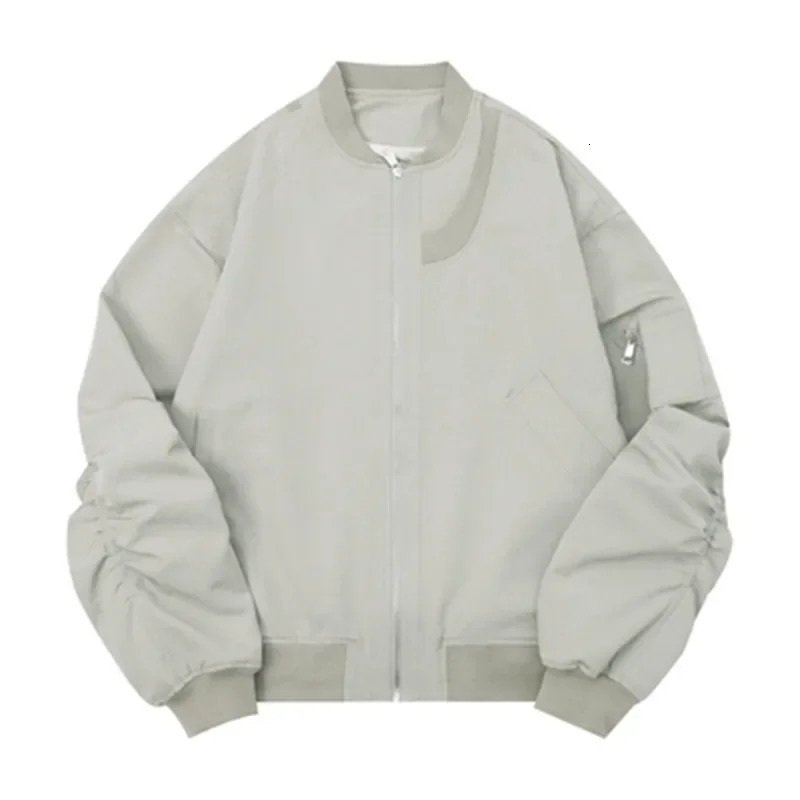 American style retro workwear mens apron flight jacket fashion baseball uniform loose casual scene 241010