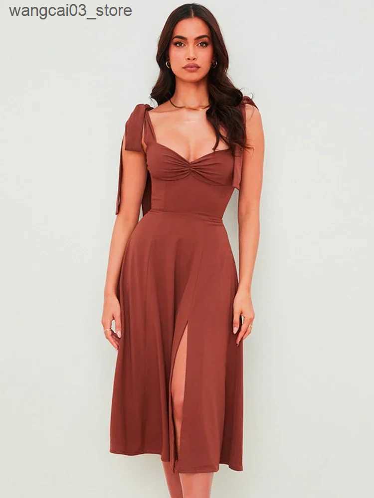 Maternity Dresses Elegant Long Slip Womens Summer Midi Dress Sleeveless Backless Corset Korean Dresses Ladies 2024 Female Vestidos L240910