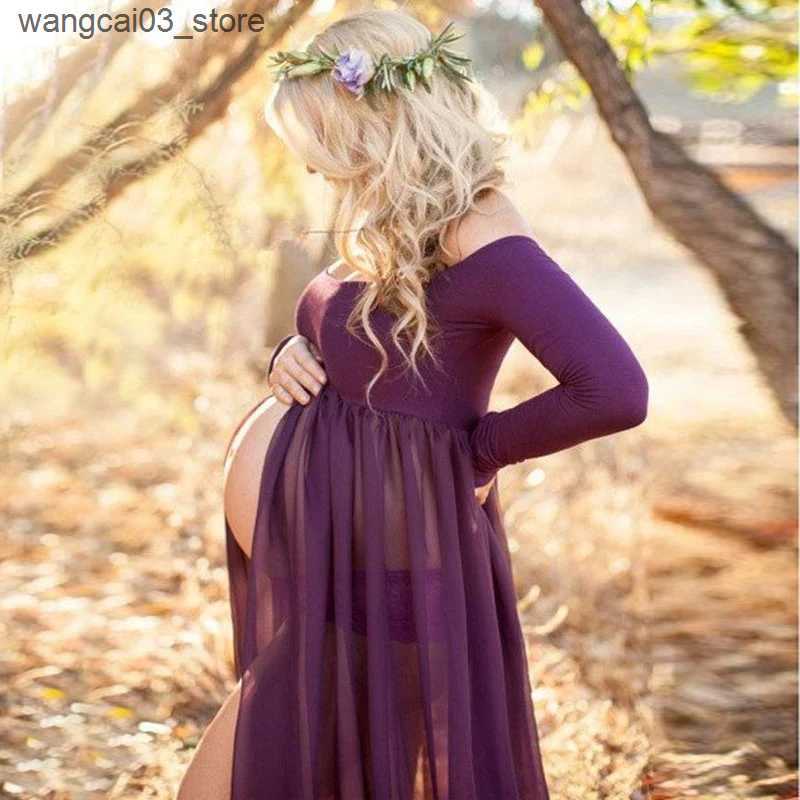 Maternity Dresses Sexy Summer Maternity Photography Props Pregnancy Long Dress for Photo Shoot Strapless Maxi Dresses Vestido L240910