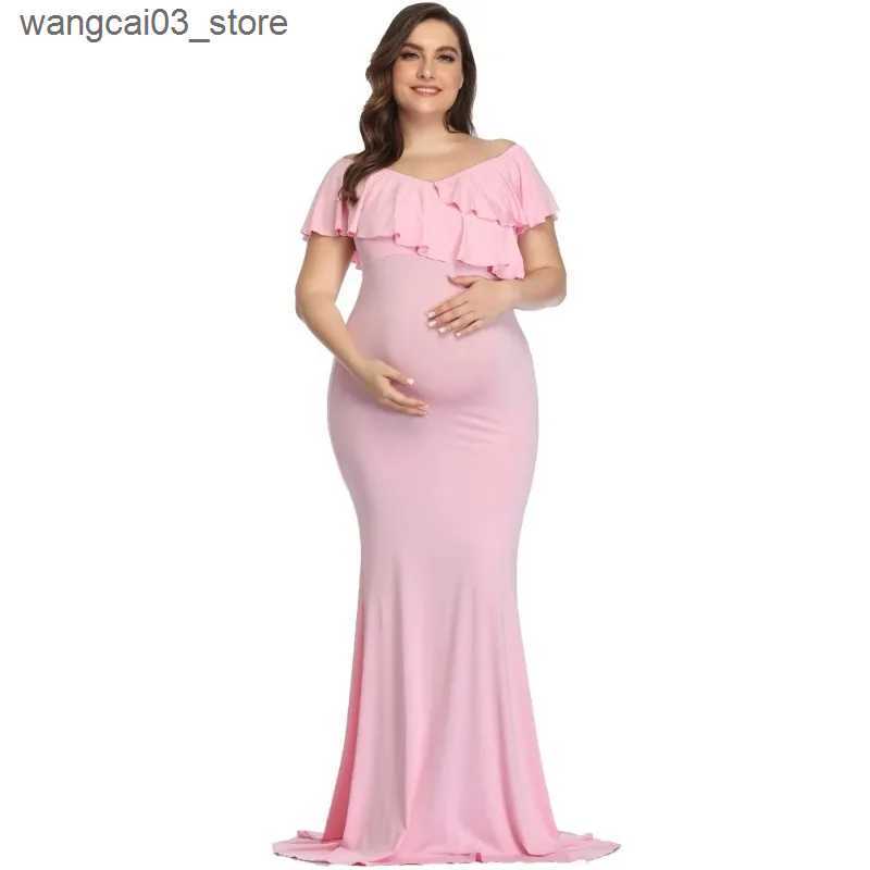 Maternity Dresses New Maternity Dresses Maternity Photography Props Plus Size Dress Elegant Fancy Cotton Pregnancy Photo Shoot Women Long Dress L24091