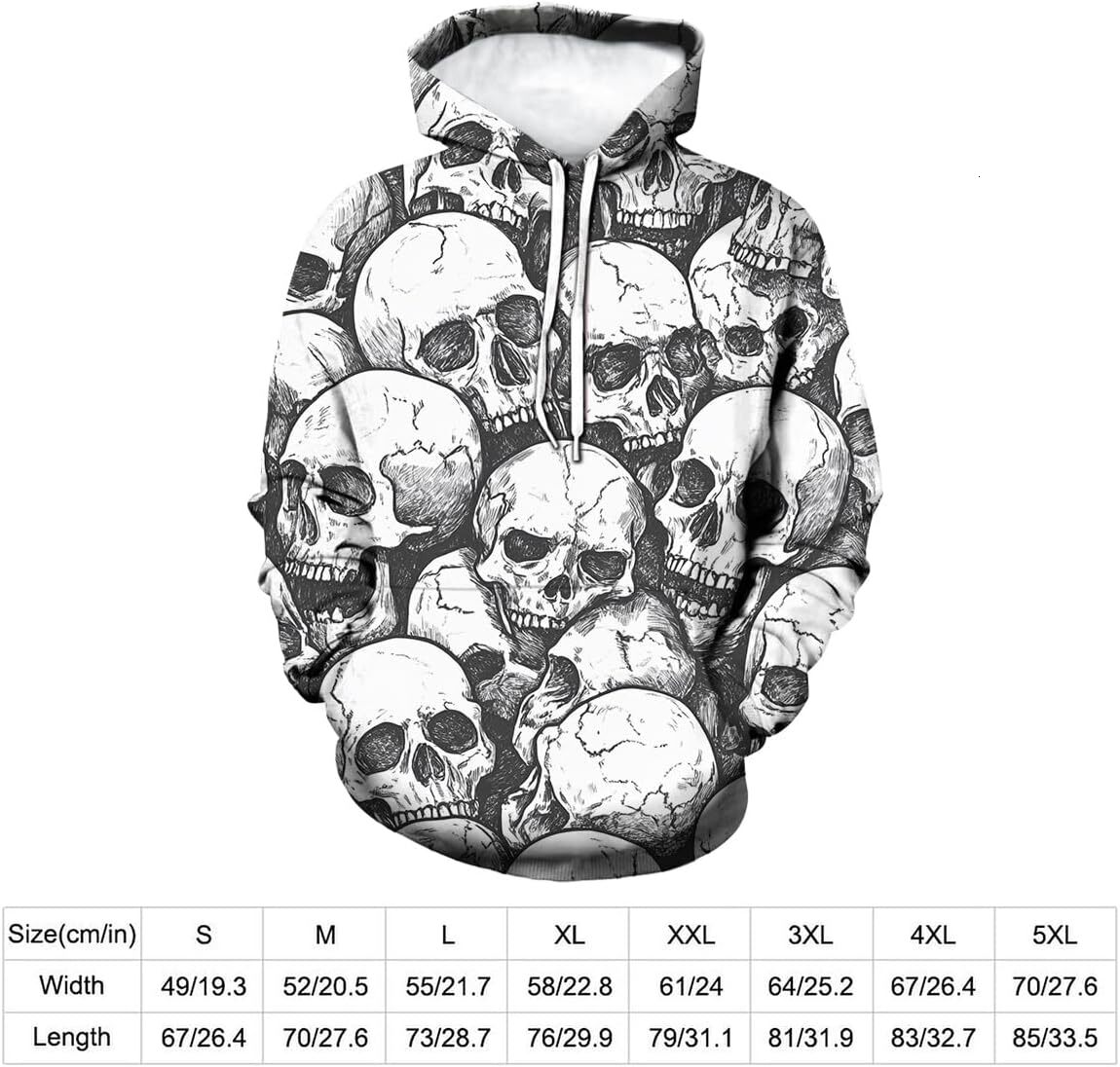 Hoodie for Mens Womens Mens Novelty Skull Hoodies Long Sleeve Fashion Sweatshirt Hooded 3D Graphic Hoodie Pullover With Pockets Graphic keep warm hand