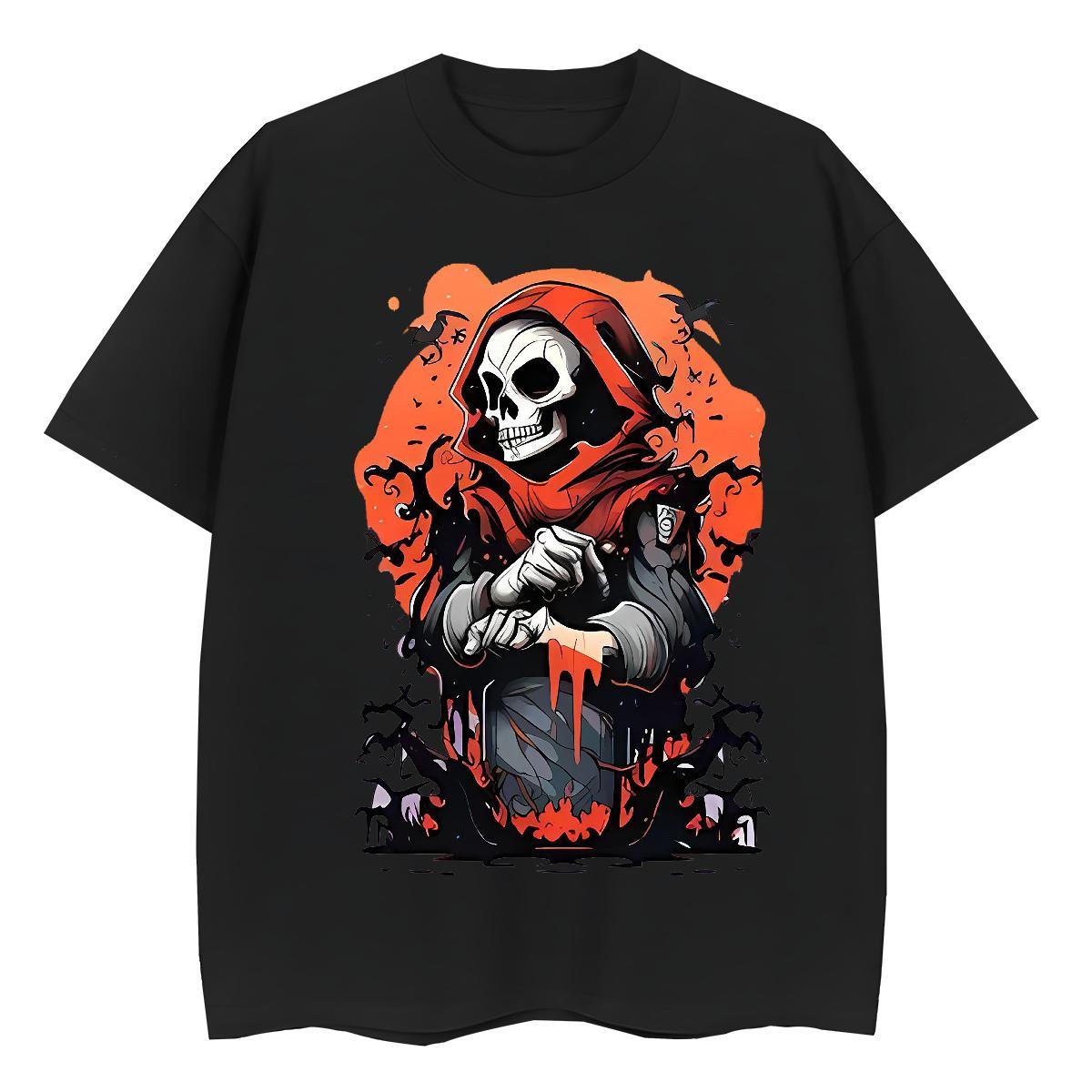 Designer T shirt 230g Pure Cotton Breathable Short Sleeve Street skull Tshirt for Man Woman Wholesale Custom Cartoon Tshirts
