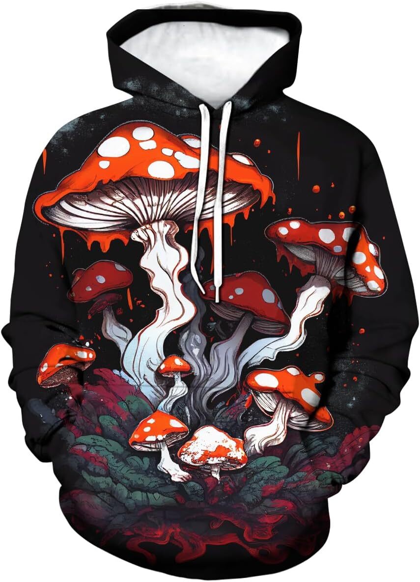 Hoodie for Mens Womens Mens Mexico Print Hoodie Fashionable Mushroom Graphic Novelty Pattern Hoodies Sweatshirts Pullover Graphic