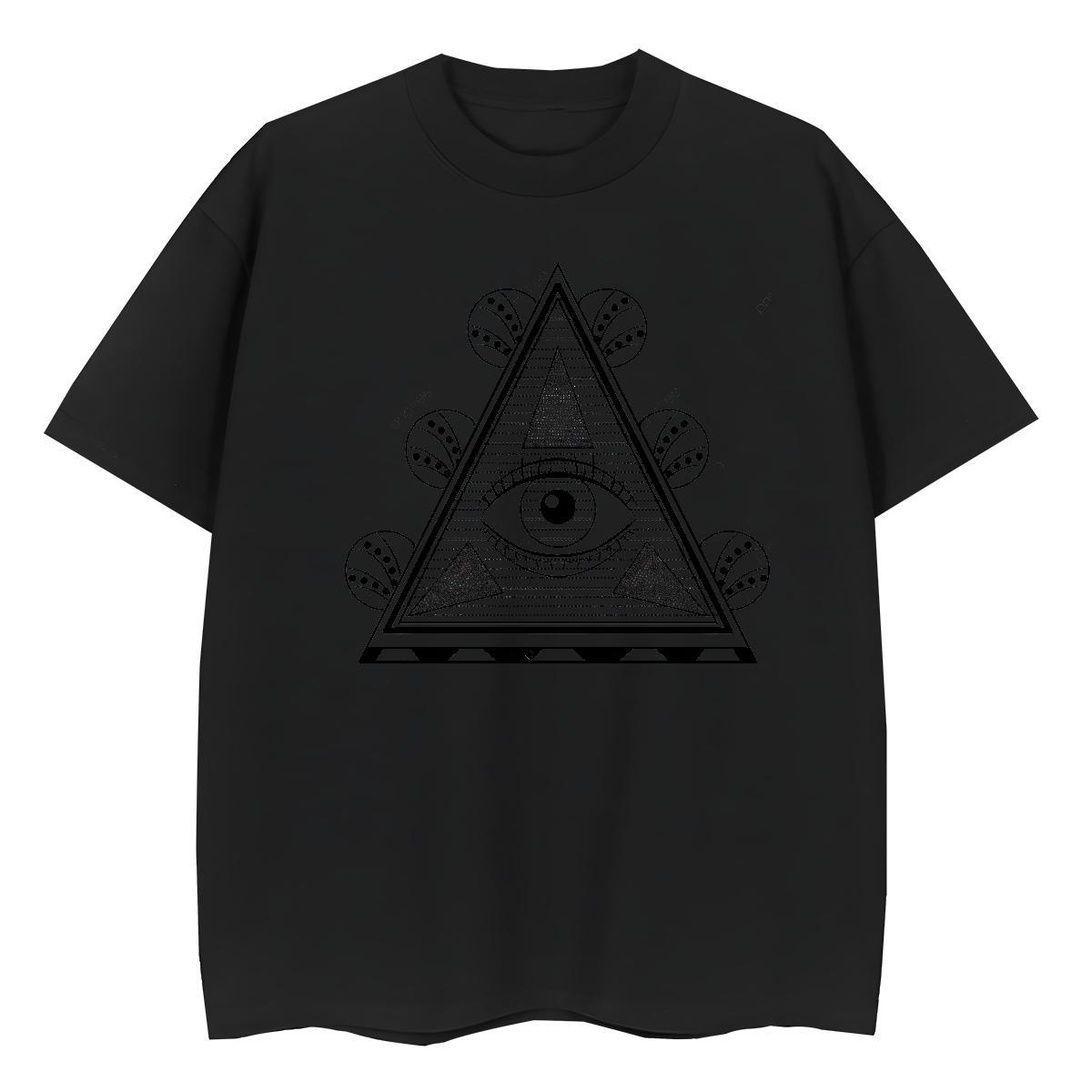 Classic T-Shirts for Women 230g Pure Cotton O-Neck Short Sleeve Home Outdoor eye of the devil Women Tshirts Lady Anime Clothes