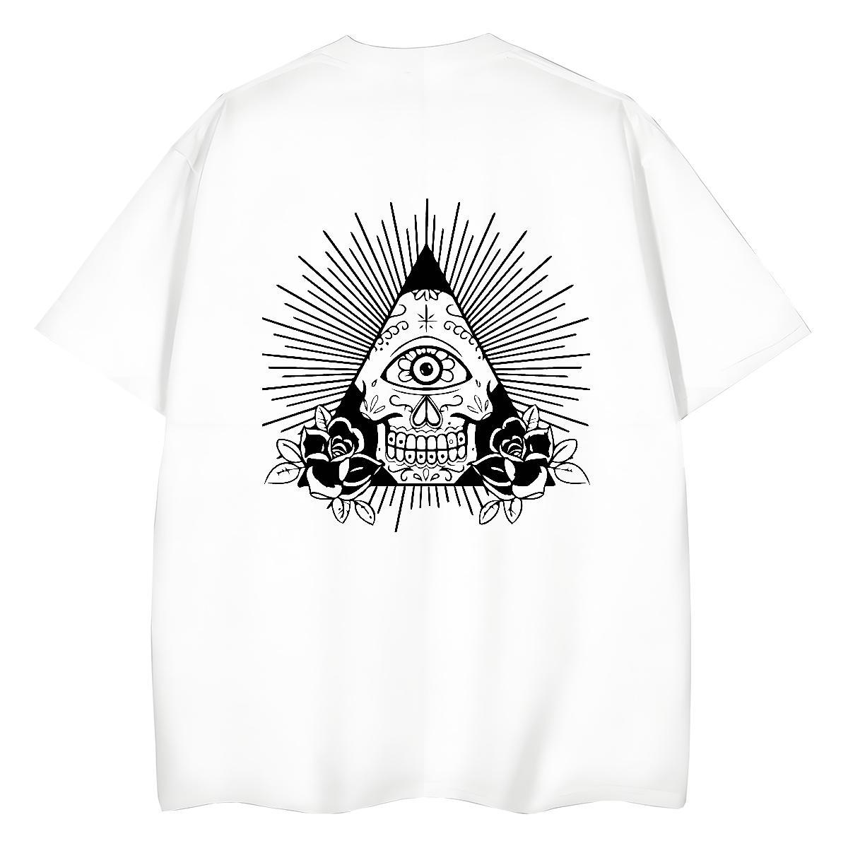 Factory Direct Womens T Shirts 100% Cotton 230g Crew Neck Breathable Beach eye of the devil Women Tshirts Popular Oversized Tops Shirt