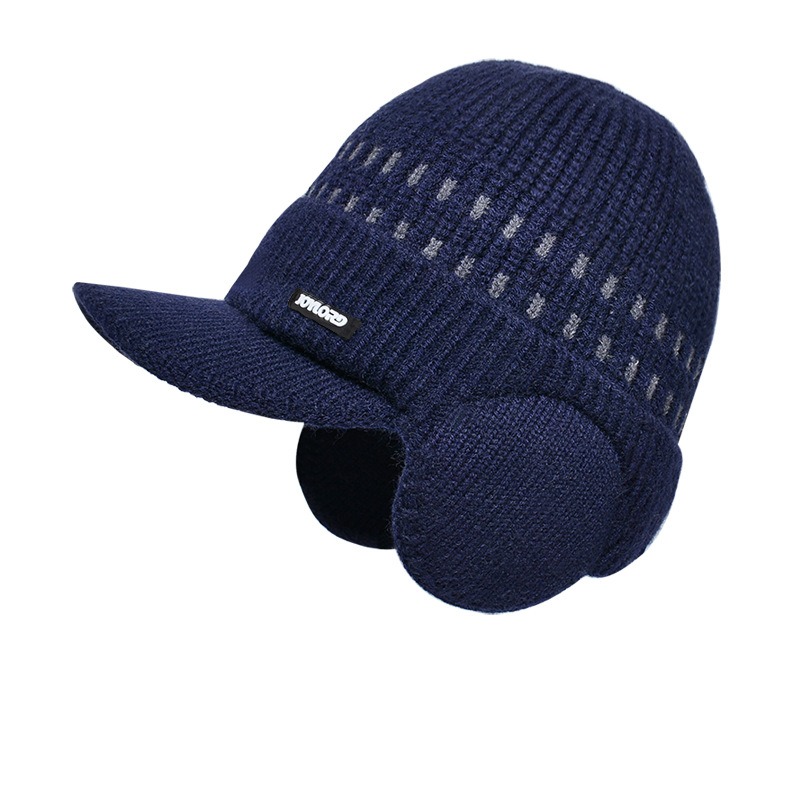 Veet Winter Men's Pullover Ear Protection Baseball Outdoor Cold Proof and Warm Knitted Hat Cross-border