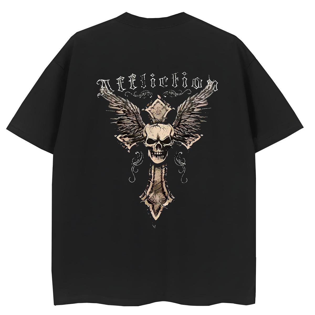 Designer T Shirts Women 230g 100% Cotton Round Neck Short Sleeve Street Wear skull Womens Tshirts Brand Customized Print Clothes