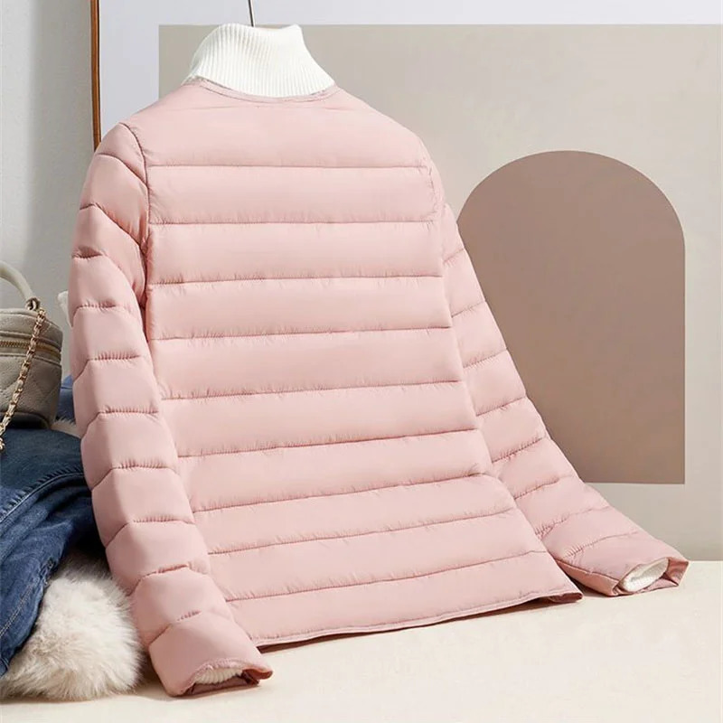 Fashion Lightweight Down Cotton Jacket Female Spring Autumn Coat Tops 2024 Short Women Jackets Slim Warmth Outerwear 241009