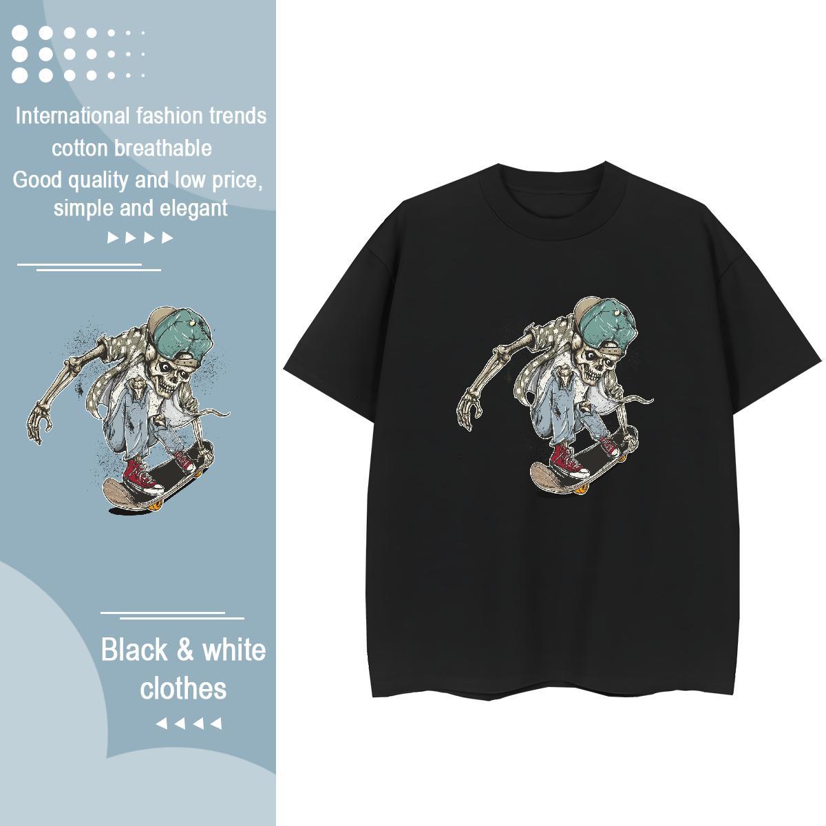 2024 Designer T Shirt For Woman 230g Cotton Breathable Daily Wear skull Couples T Shirts Lady Cartoon Anime Tshirts