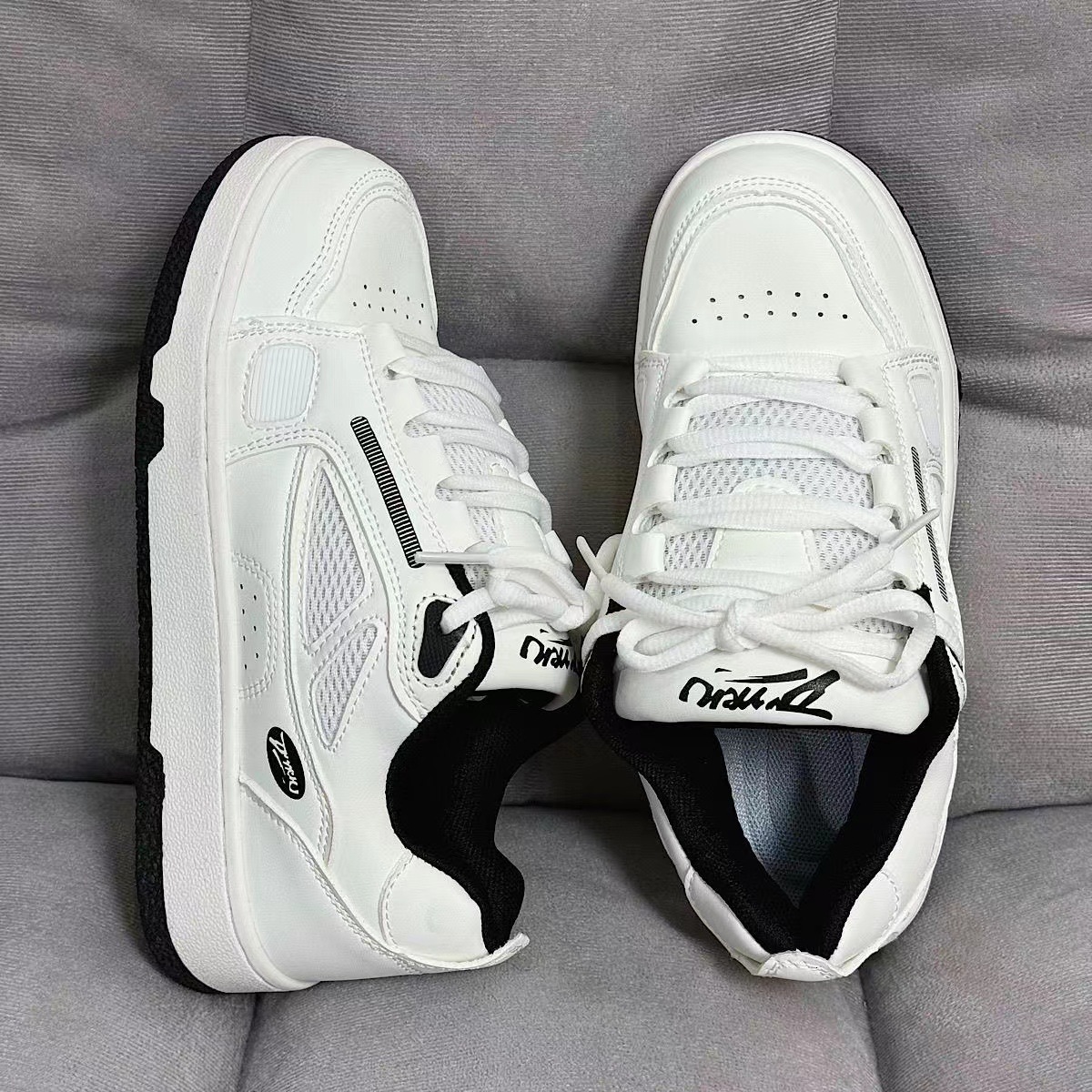Niche Design Ins Student Versatile Thick Bottom Casual Bread Shoes Men's Summer Breathable Couple Skateboarding Shoes Women