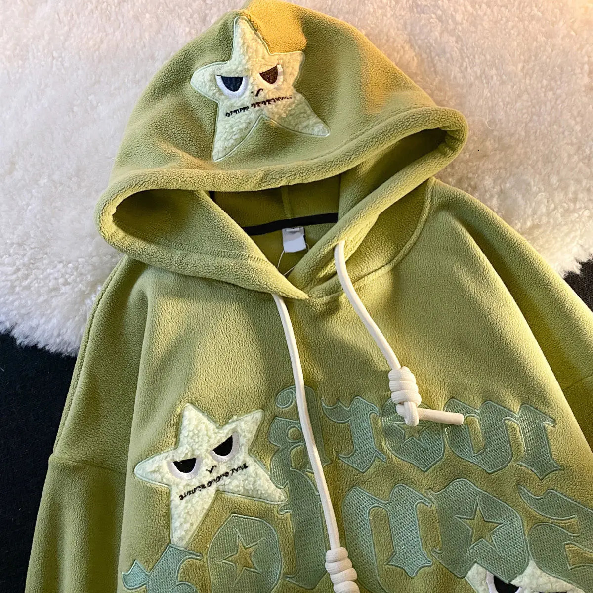 Y2k hooded sweatshirt hip-hop pentagram super large hooded shirt mens casual punk loose jacket streetwear 241011