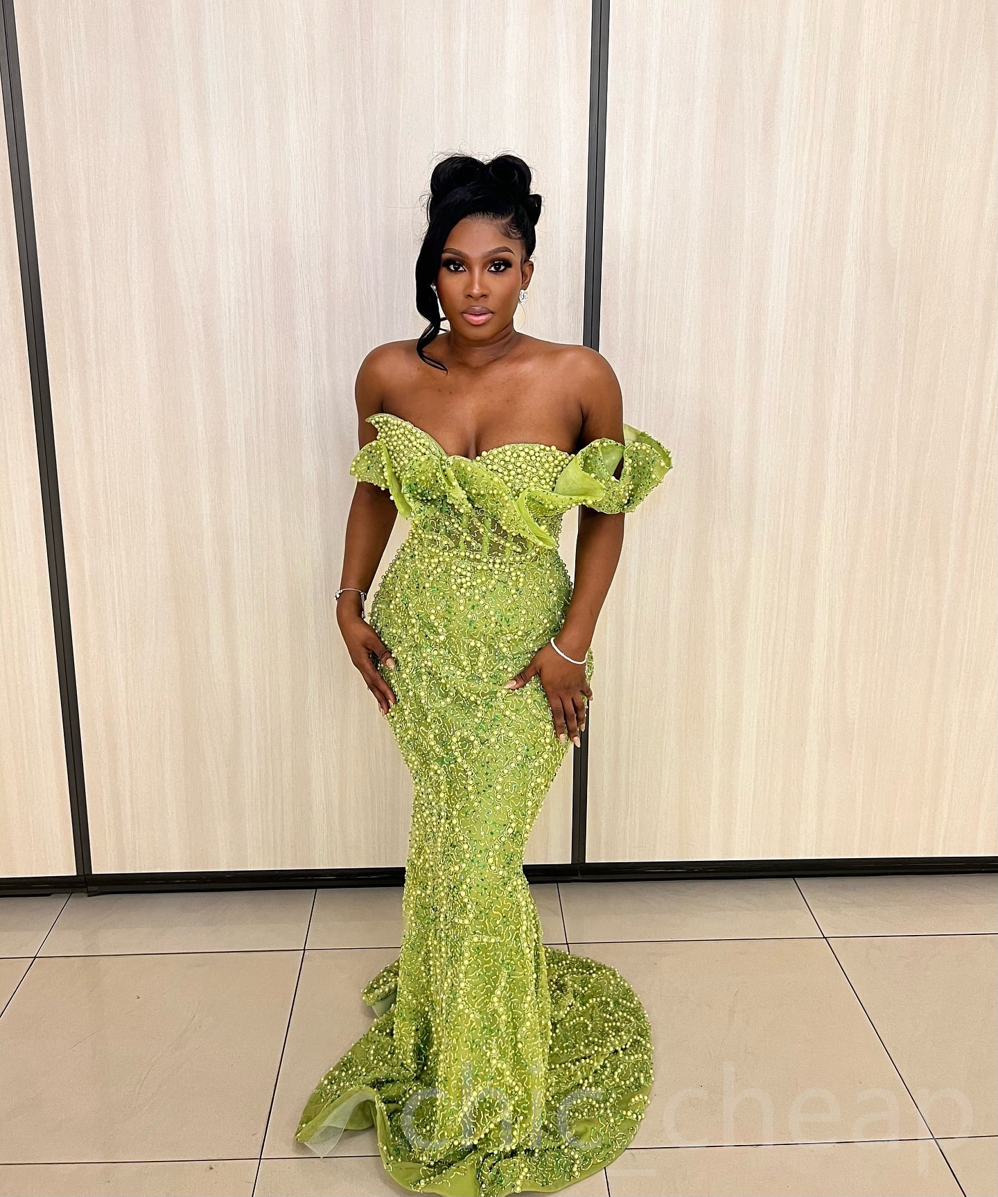 Aso Ebi 2024 Green Mermaid Prom Dresses Sequined Lace Beaded Sweetheart Evening Formal Party Second Reception Birthday Gowns Dress For Special Occasio