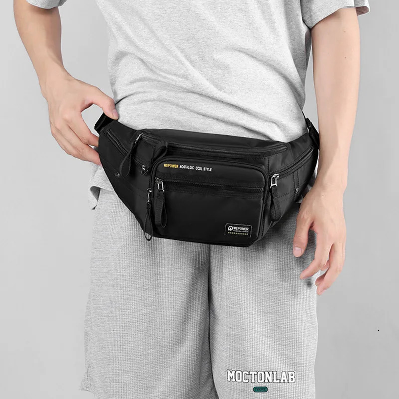 Mens waist Fanny bag with waterproof nylon multi-purpose sports travel hiking mens suspender chest bag Bum Hip bag 241008