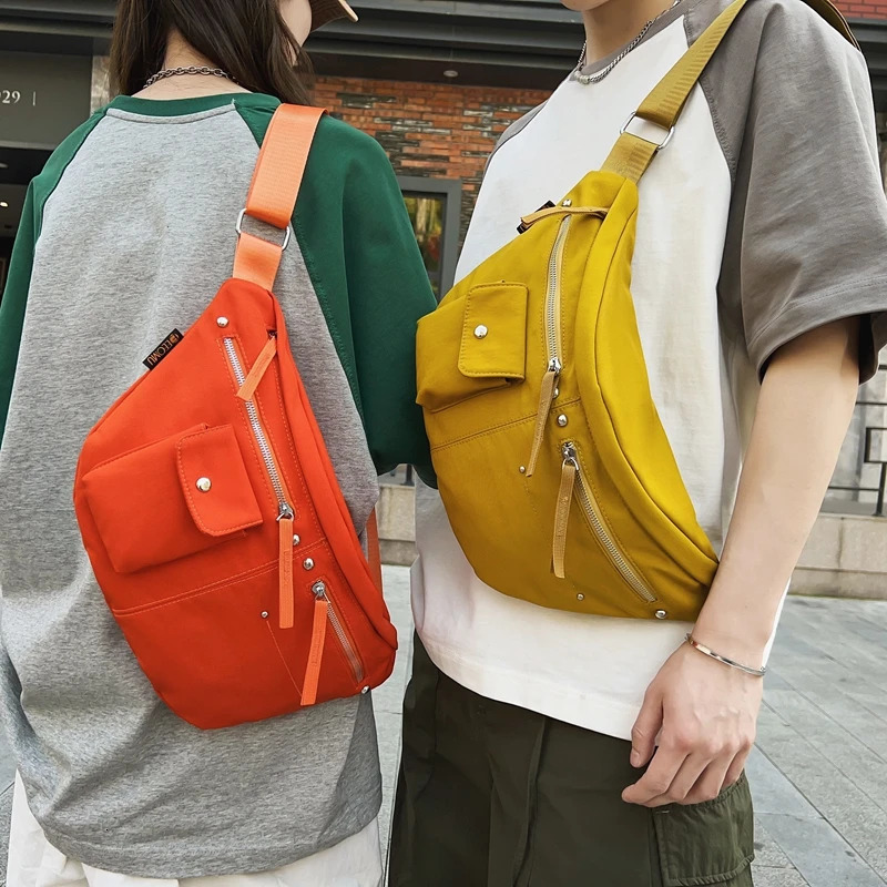 Shoulder Cross Body Bag Womens Casual Chest Bag Large Capacity Neutral Messenger Bag Mobile Wallet Trend Waist Bag 241008