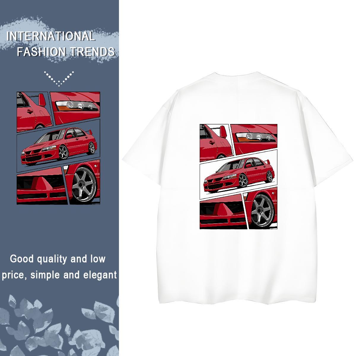 DIY T Shirt For Woman 100% Cotton 230g Crew Neck Breathable Sport car Womens Tshirts Female DIY Printed Tee Shirt