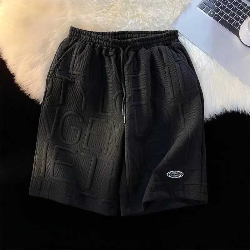 Mens summer running casual jogging shorts with letter printing solid color brushed loose dry beach shorts W250319