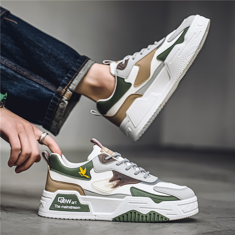 2024 New Thick Soled Low Top Leather Waterproof Hong Kong Style Outdoor Sports Shoes