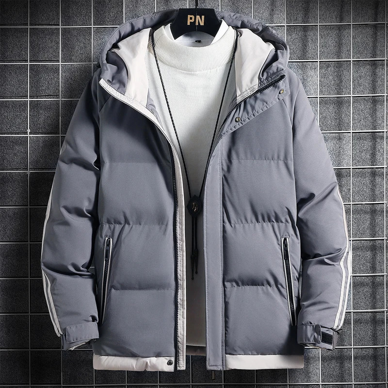 Autumn/Winter Jacket Mens Hoodie Thickened Warm Jacket Fashionable Casual Outdoor Refrigeration High Quality Cotton Set 241007