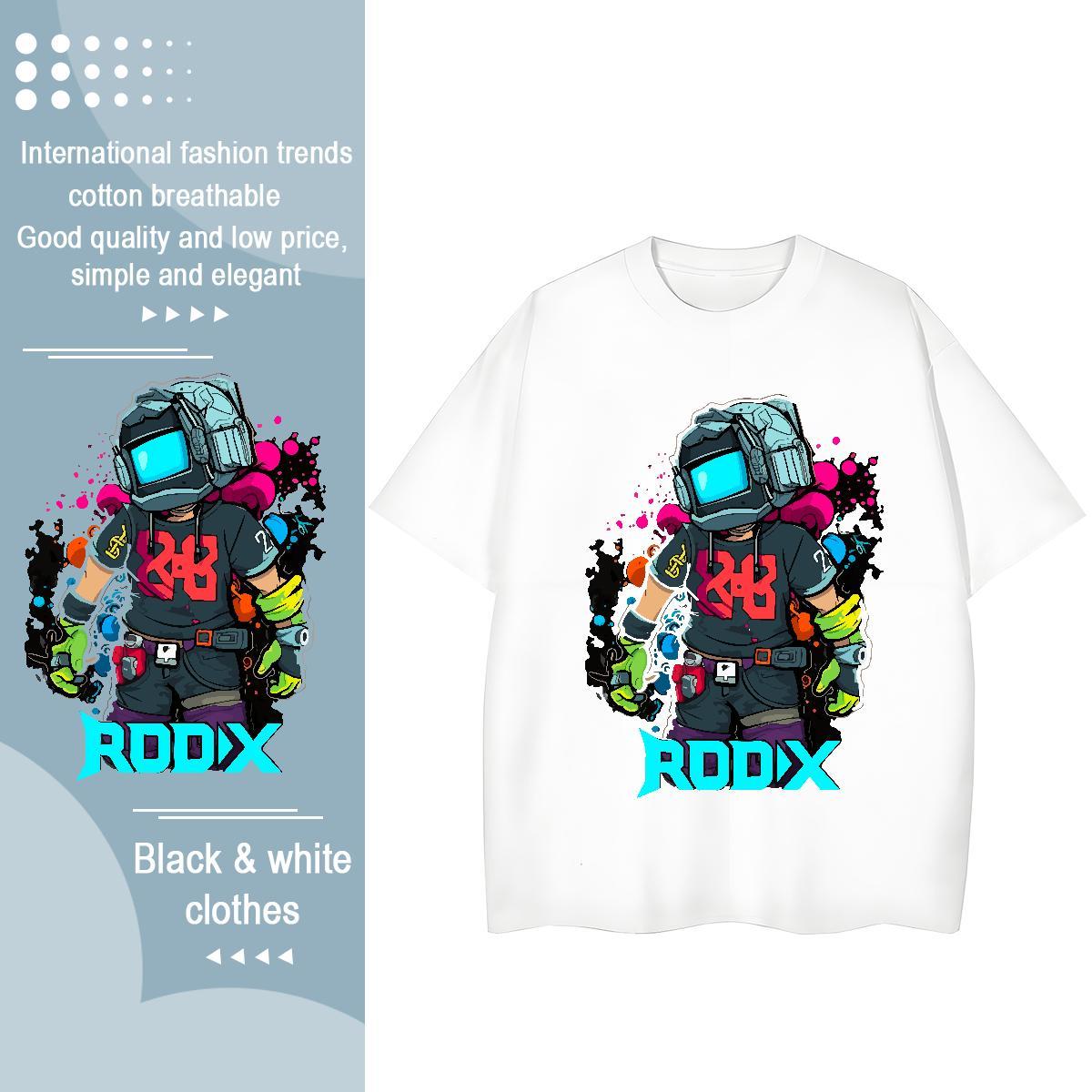 2024 Designer T Shirt For Woman 230g Pure Cotton Comfortable Spring Summer robot Women Tshirts High quality Graphic Tops Tees