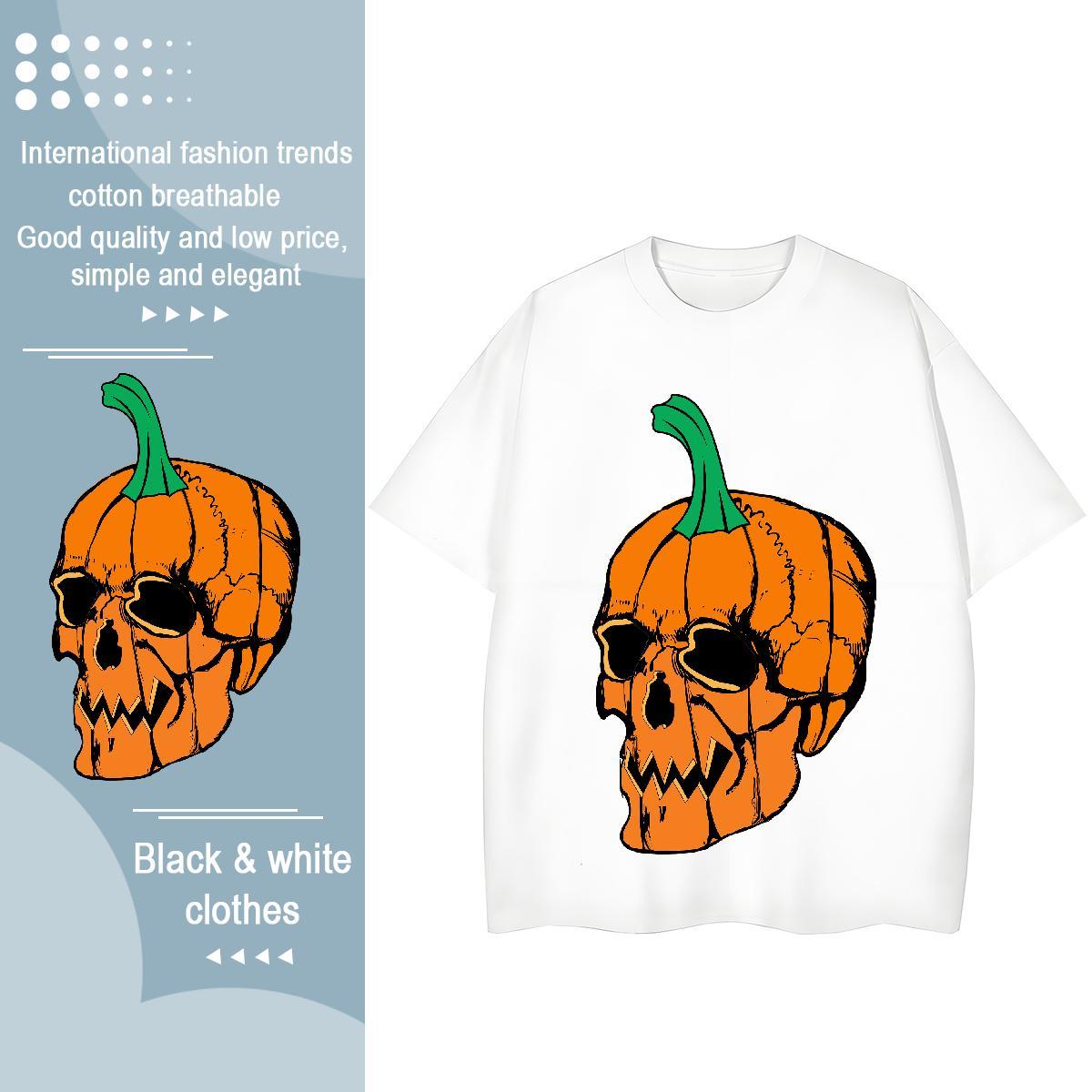 2024 Designer T-Shirts for Women 230g Pure Cotton O Neck Short Sleeves Spring Summer skull Lady T shirt Comfortable DIY Anime Printed Clothes Shirt