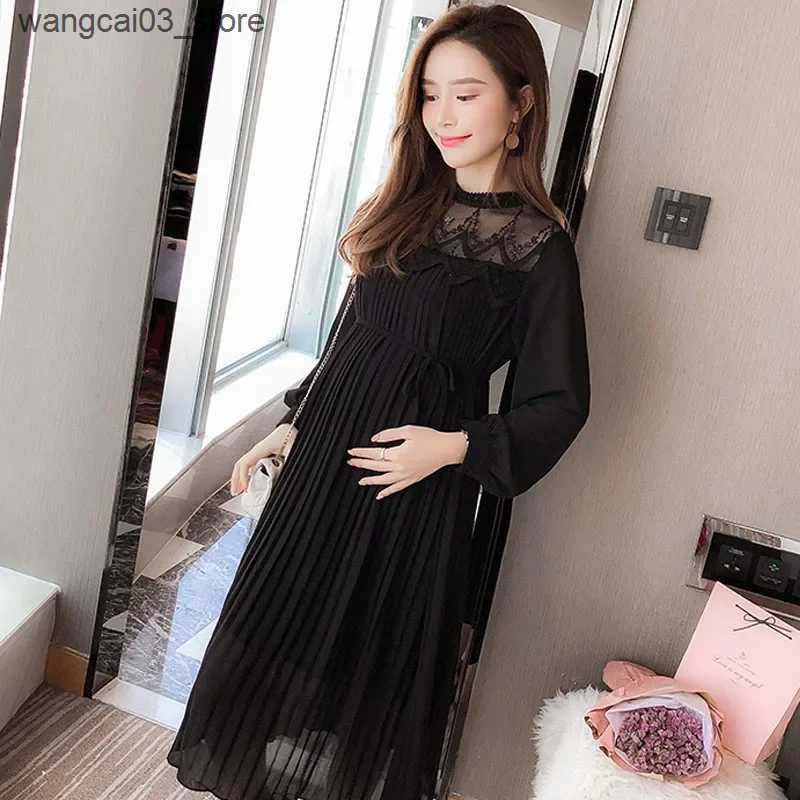 Maternity Dresses New Fashion Maternity Dresses Spring Autumn Long Pregnancy For Pregnant Women Dress Casual Clothes Plus Size L240910