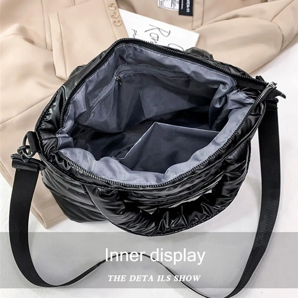 Inflatable handbag for womens bedding lightweight down cotton pad shoulder bag 241008