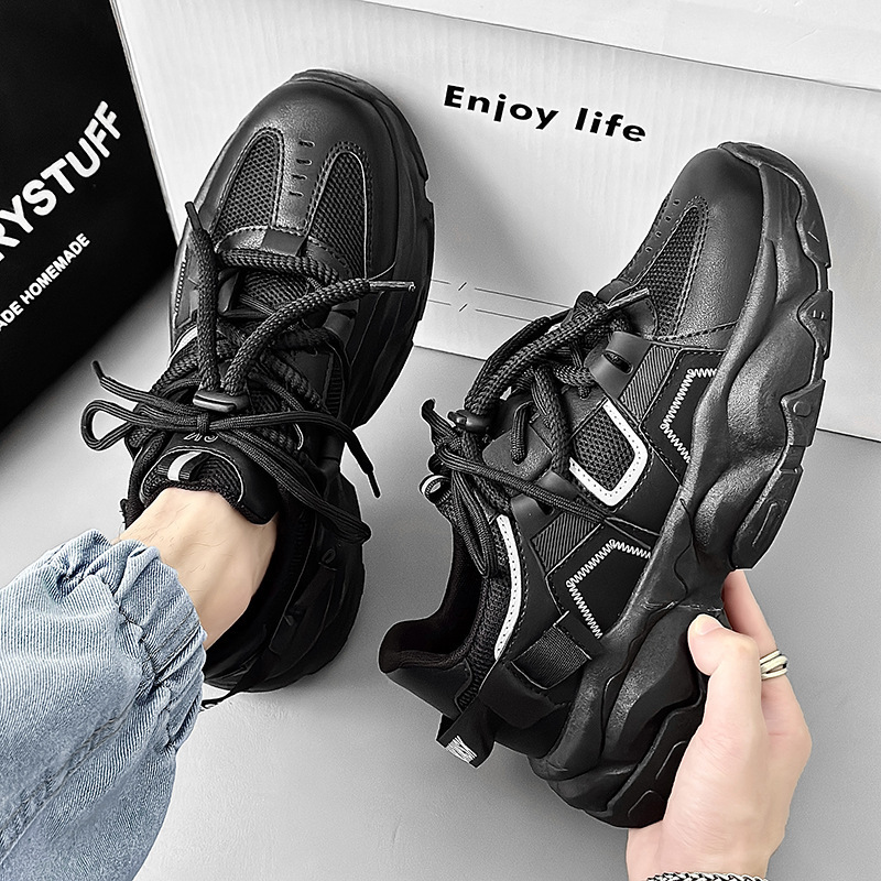 Men Shoes Designers Sneakers Fashionable Korean Trend Breathable Thick Bottom Mesh Casual Sports Shoes