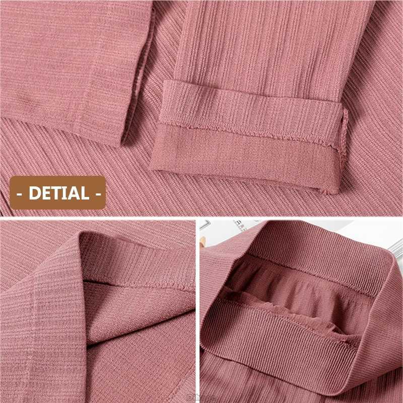 Women's Thermal Underwear Womens Hot Underwear Winter Long Sleve Bottom Seamless Thick Double Layer Warm Underwear Womens 2-piece Set Slepwear Y2