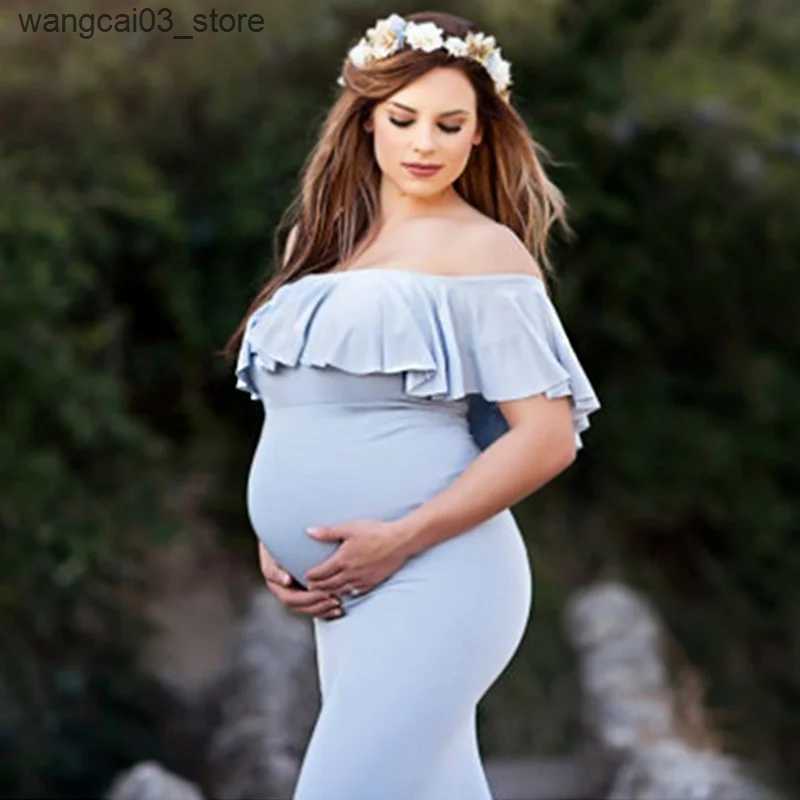 Maternity Dresses Maternity Dresses Maternity Photography Props Plus Size Dress Elegant Fancy Cotton Pregnancy Photo Shoot Women Long Dress L240910