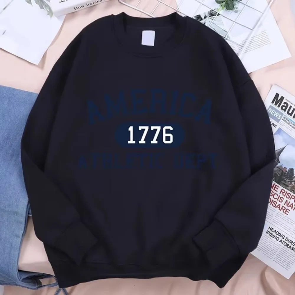 1776 US Department of Sports Letter Mens Hip Hop Hoodie 3D Printed Long Sleeve Zipper Clothing Loose Casual 241011