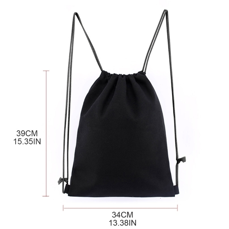 Simple Drawstring Backpack String Bag Sports Gym Sack for Men Women Breathable Cotton Canvas 240925
