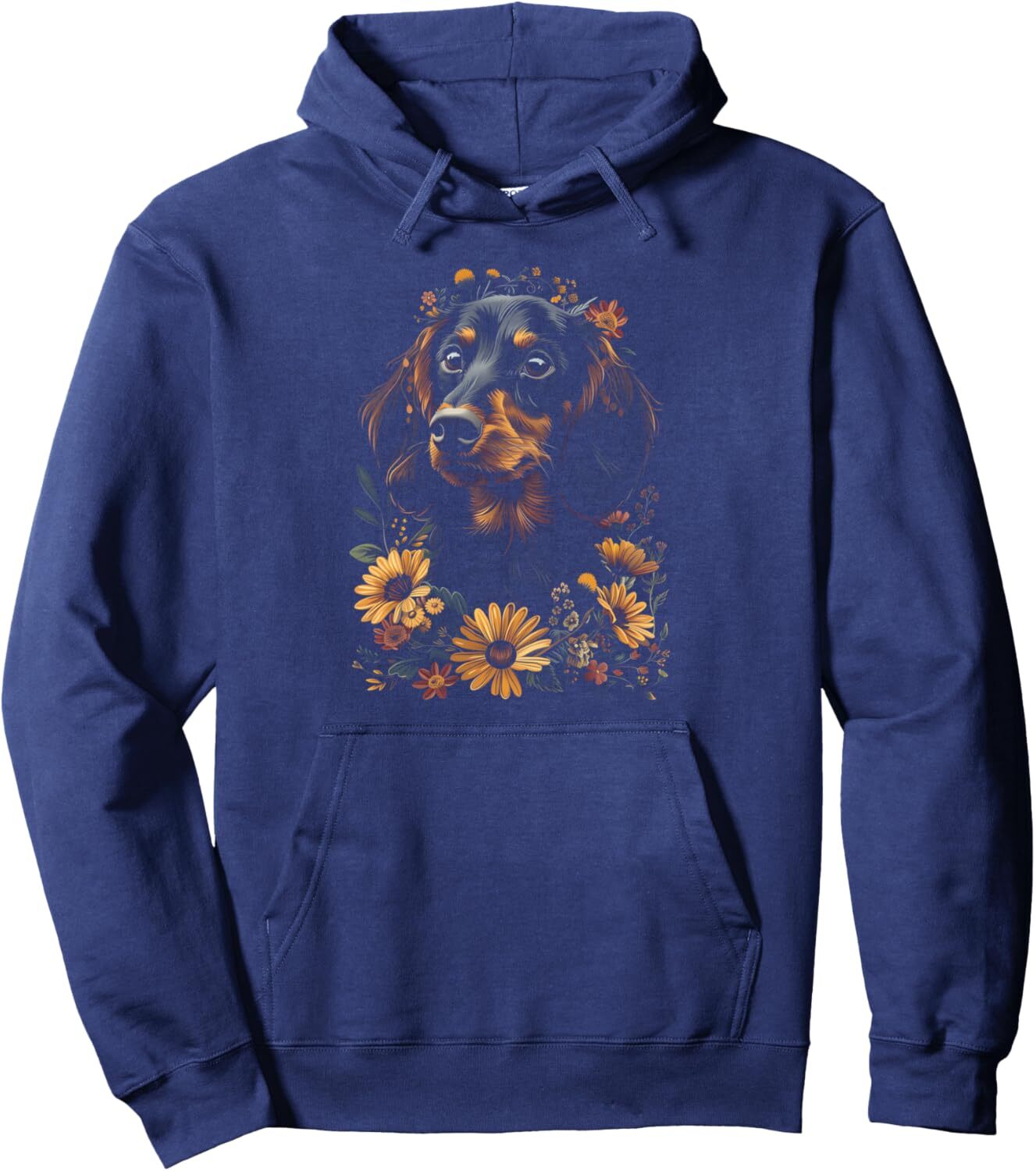 Hoodie for Mens Womens Dachshund Floral Dog Mom Dad Cute Gifts Graphic Tees Men Pullover Hoodie Graphic Hoodies sweatshirt Pullover Long Sleeve
