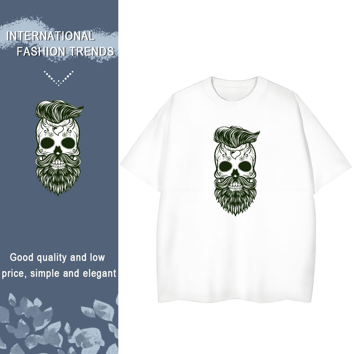 Fashion Casual T Shirts Women 230g Pure Cotton O Neck Short Sleeves Casual Sport skull Women Tshirts Soft Skull Top Tees