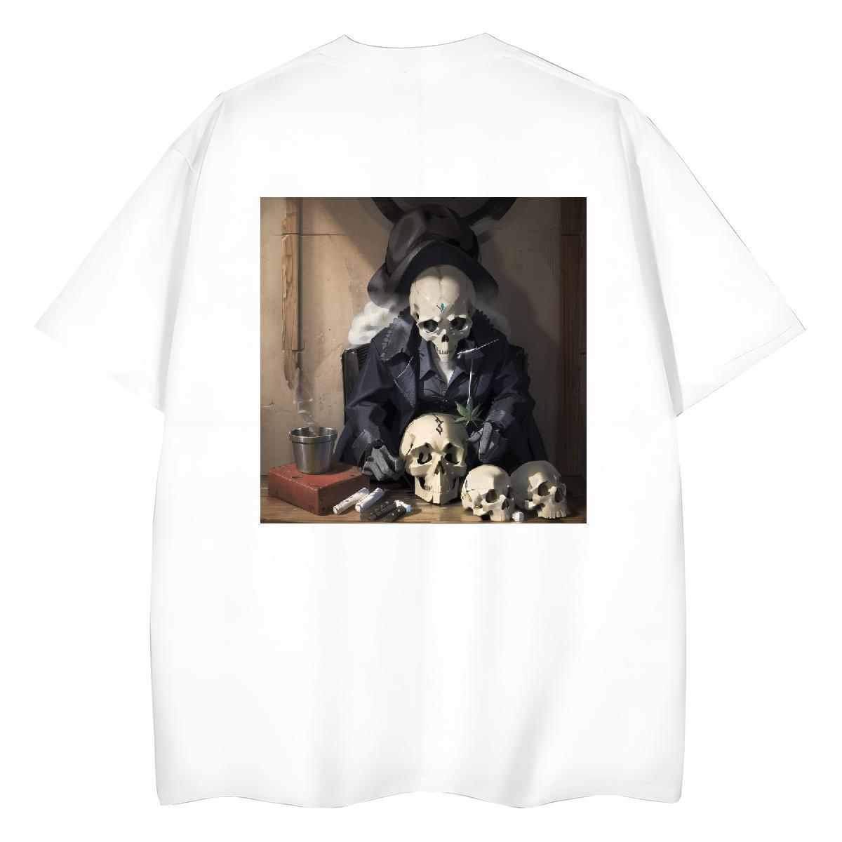 2024 Designer T-Shirts for Women 230g 100% Cotton Breathable Soft Beach skull Lady T shirt Wholesale DIY Printed Tees Shirts