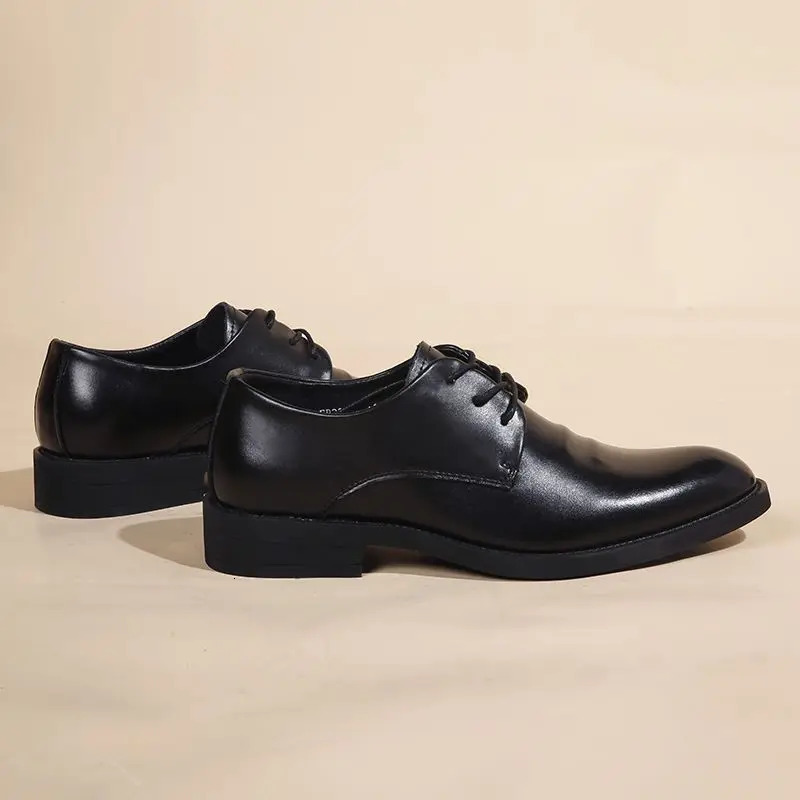 Black casual business mens social shoes Pointed Toe clothing official Liquidity Office style 39 dress shoes men 241007
