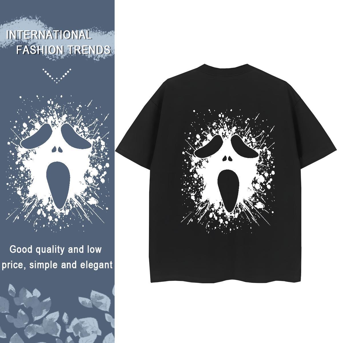 Custom T Shirt For Woman 230g 100% Cotton Comfortable Sports Street Wear skull Women Tees Lady Cartoon Print Top Tees