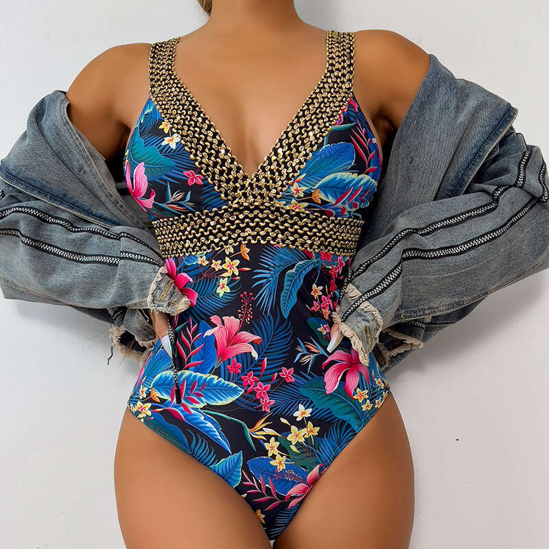 2024 Sexy Women's Mesh Cut-Out Backless One-Piece Swimsuit Women