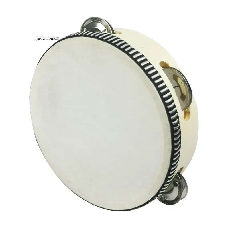 Drum Inches 6 Bell Hand Held Tambourine Birch Metal Jingles Kids School Musical KTV Party Percussion Toy 1011