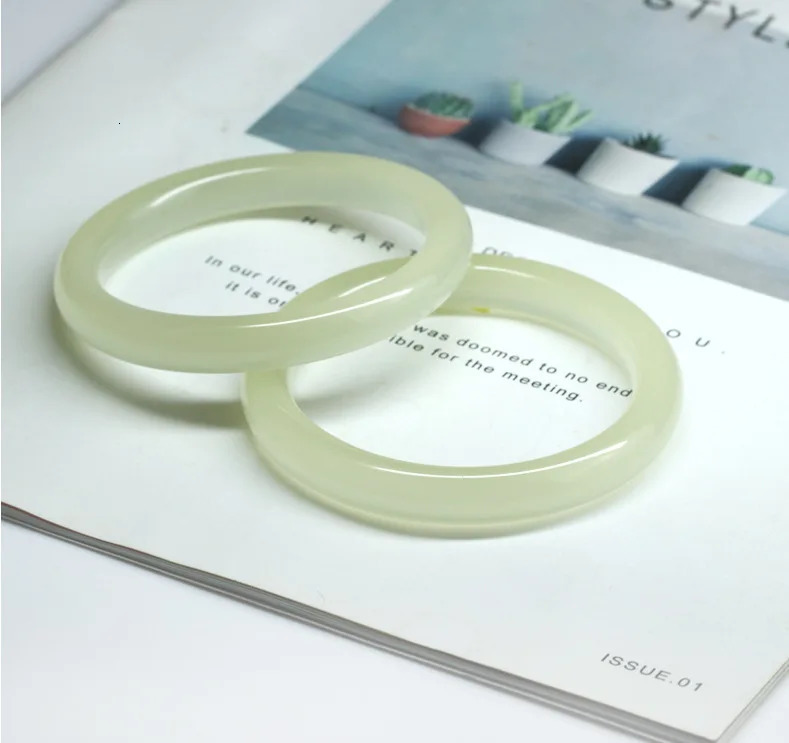 Ethnic style bracelet brings energy stone prayer peace jewelry classic blue and white jade bracelet round bar 241007