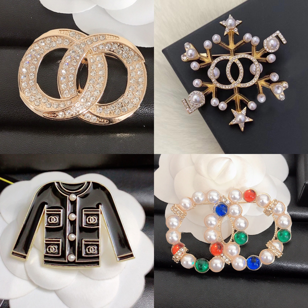 Designer Geometric Crystal Brooches Cross Semicircle Letter Womens Brooch Exquisite Design 18K Gold Brooch Fashion Pins Love Gifts Jewelry Halloween Gifts