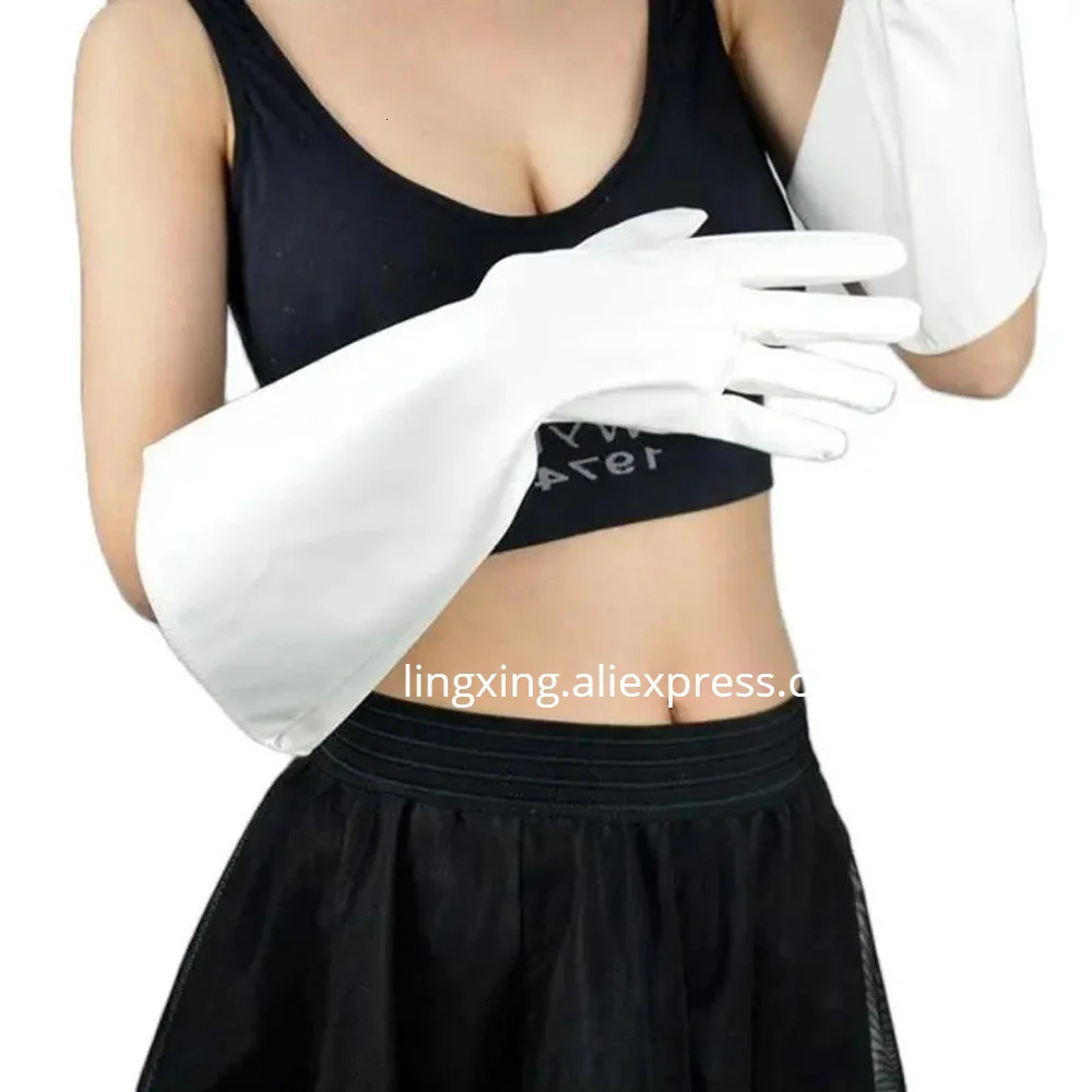 38cm Touchscreen long gloves large sleeves wide cuffs lantern puff simulated leather black for men and women 240906