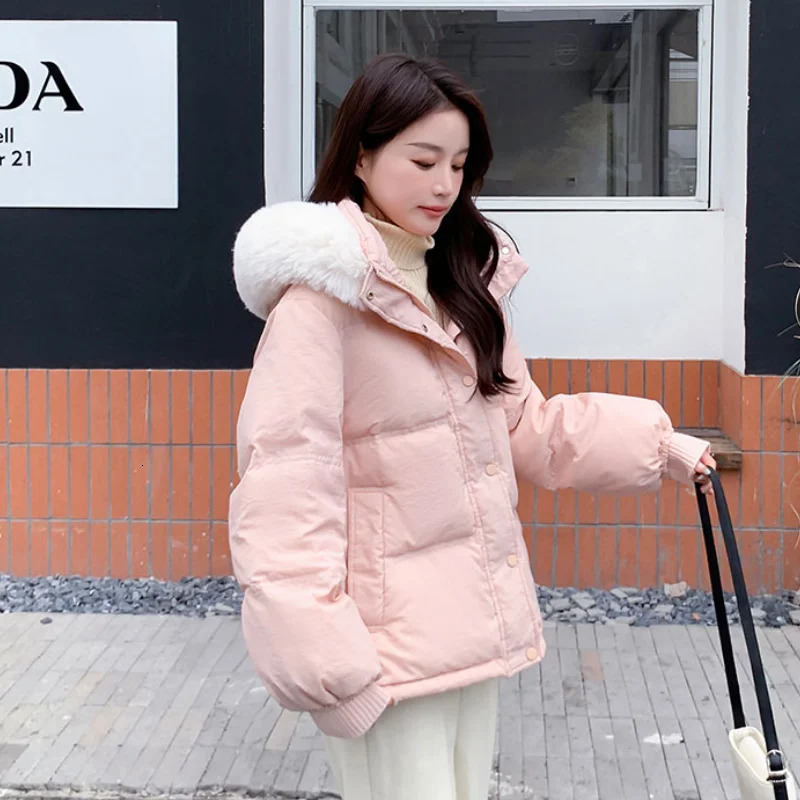 Blue down jacket womens coat black hooded fashion American streetwear Y2K style duck down jacket womens winter short jacket 241009