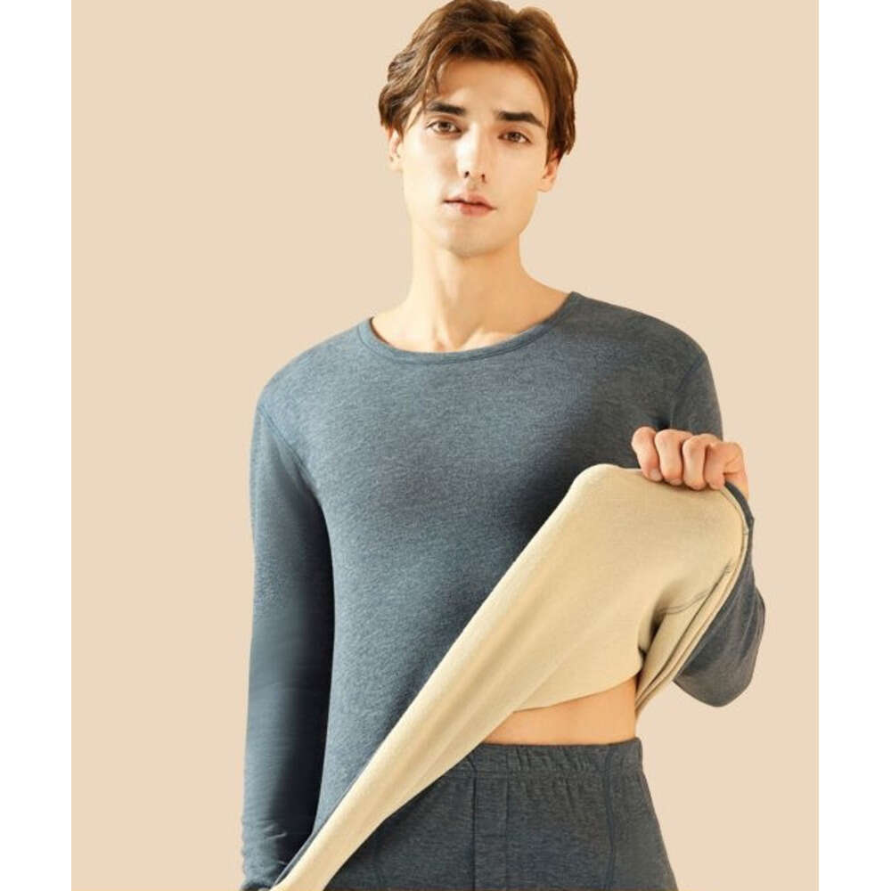 Mink cashmere silk thermal underwear set men women, clothes pants for couples, autumn and winter