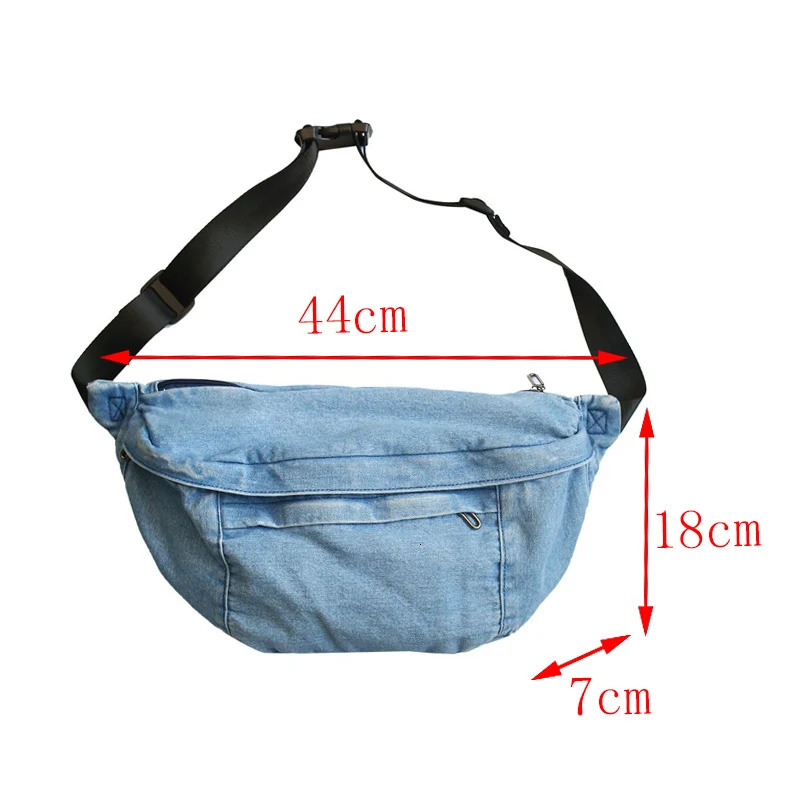 Unisex Cross Shoulder Bag Cowboy Women Large Capacity Messenger Bag Bolsos Para Mujer Hip Hop Belt Bag 241008