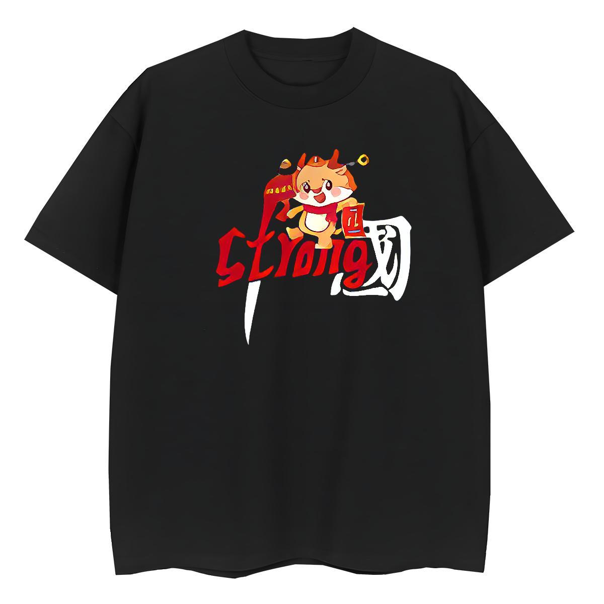 Classic Womens T Shirts 230g Pure Cotton Breathable Short Sleeve Daily Wear Cartoon Dragon Unisex Tshirts Designer Graphic Polos