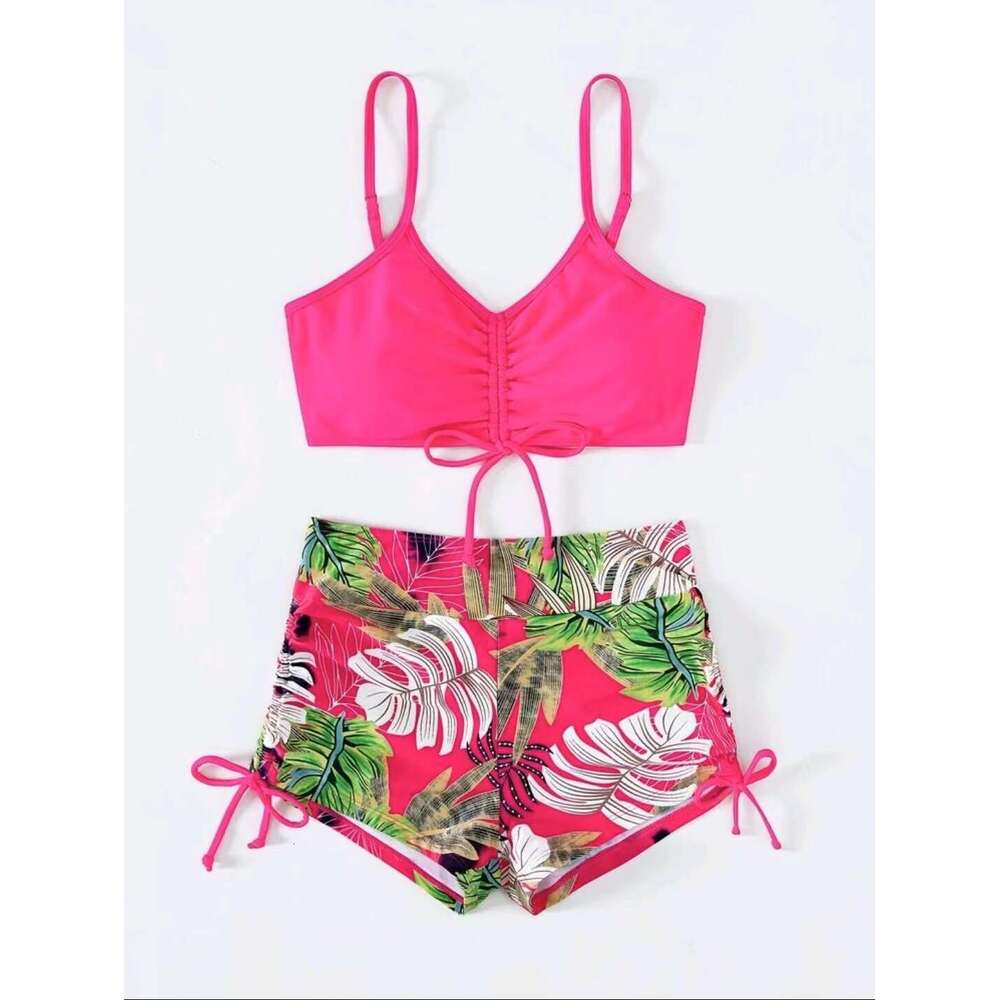 2024 New Sexy Solid Color Multi-Color High Waisted Bikini Women's Swimsuit