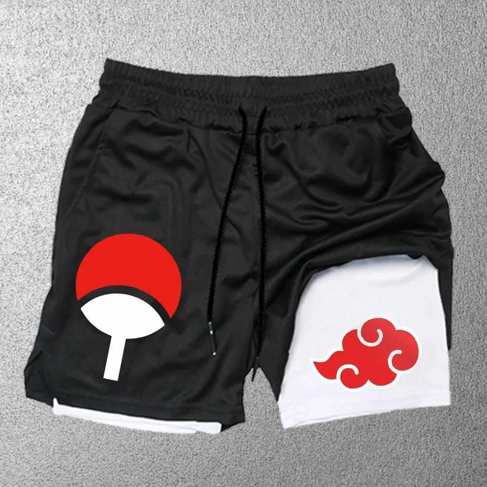 Mens breathable casual sports shorts gym sports shorts two in one quick drying exercise jogging training double-layer M-3XL W241010