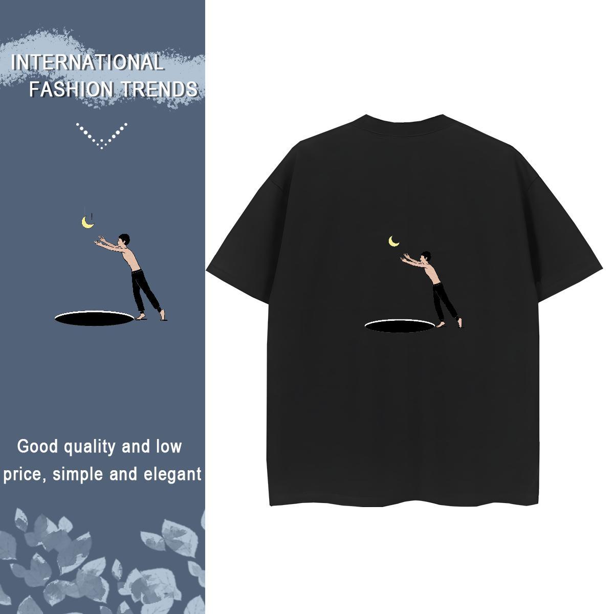 2024 Designer T shirt 230g Pure Cotton Breathable Short Sleeve Casual Beach portrait Women Tees Female DIY Anime Printed Clothes Shirt